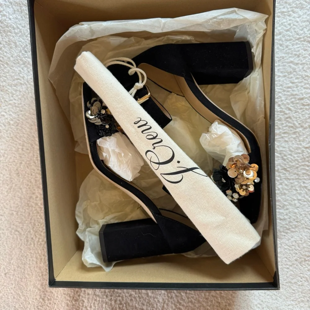 J Crew Collection sandals with sequin flowers, gorgeous! EUC! - Picture 7 of 12